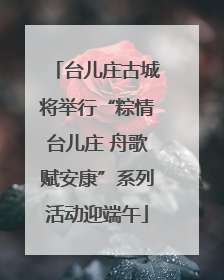 台儿庄古城将举行“粽情台儿庄 舟歌赋安康”系列活动迎端午