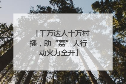 千万达人十万村播，助“荔”大行动火力全开