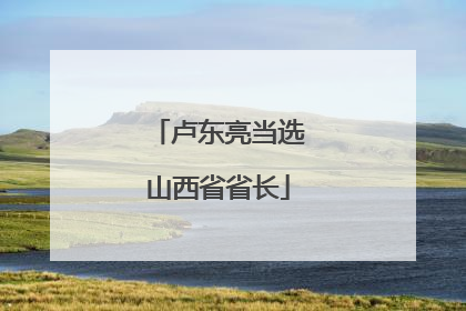 卢东亮当选山西省省长