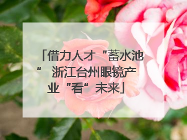 借力人才“蓄水池” 浙江台州眼镜产业“看”未来