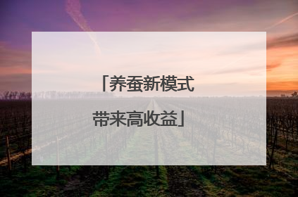 养蚕新模式带来高收益