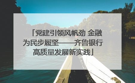 党建引领风帆劲 金融为民步履坚——齐鲁银行高质量发展新实践
