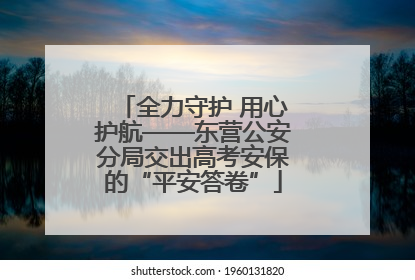 全力守护 用心护航——东营公安分局交出高考安保的“平安答卷”