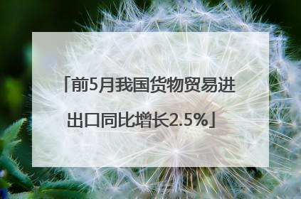 前5月我国货物贸易进出口同比增长2.5%