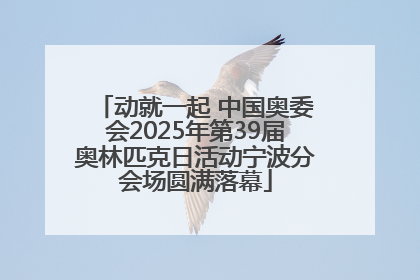 动就一起 中国奥委会2025年第39届奥林匹克日活动宁波分会场圆满落幕