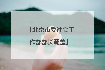 北京市委社会工作部部长调整