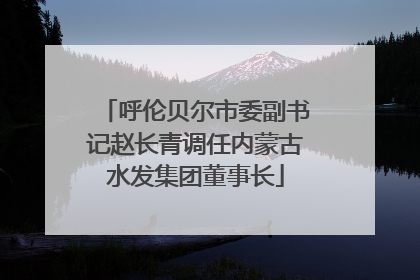 呼伦贝尔市委副书记赵长青调任内蒙古水发集团董事长