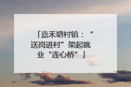 嘉禾塘村镇：“送岗进村”架起就业“连心桥”
