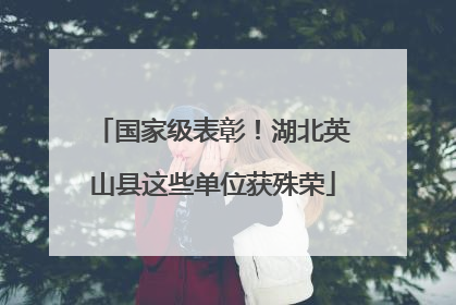 国家级表彰！湖北英山县这些单位获殊荣