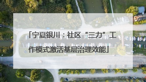 宁夏银川：社区“三力”工作模式激活基层治理效能