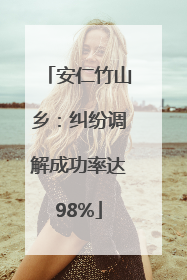 安仁竹山乡：纠纷调解成功率达98%