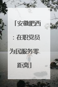 安徽肥西：在职党员为民服务零距离