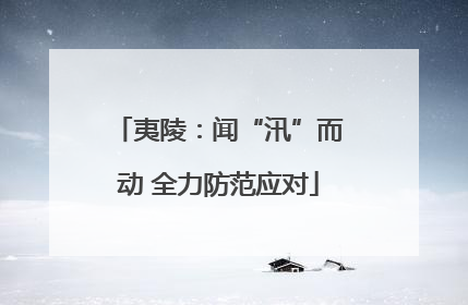 夷陵：闻“汛”而动 全力防范应对