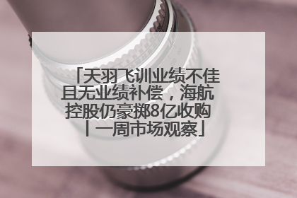 天羽飞训业绩不佳且无业绩补偿，海航控股仍豪掷8亿收购丨一周市场观察