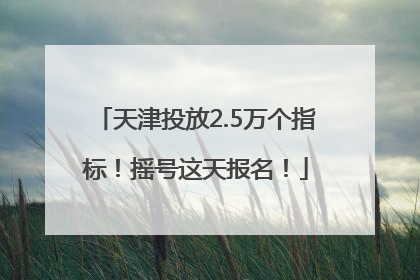 天津投放2.5万个指标！摇号这天报名！