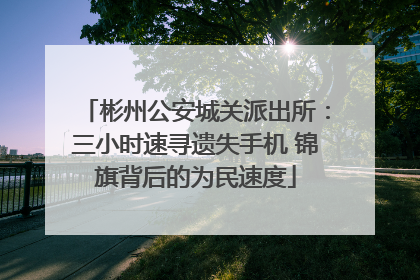 彬州公安城关派出所：三小时速寻遗失手机 锦旗背后的为民速度