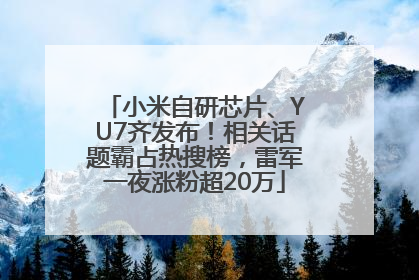 小米自研芯片、YU7齐发布！相关话题霸占热搜榜，雷军一夜涨粉超20万