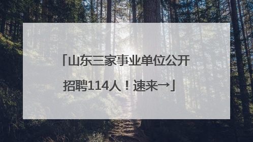 山东三家事业单位公开招聘114人！速来→