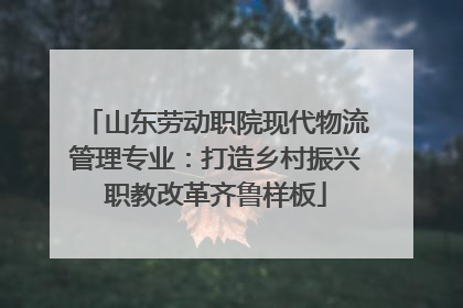 山东劳动职院现代物流管理专业：打造乡村振兴职教改革齐鲁样板