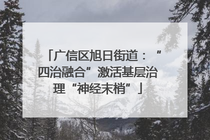 广信区旭日街道：“四治融合”激活基层治理“神经末梢”