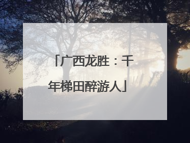 广西龙胜：千年梯田醉游人