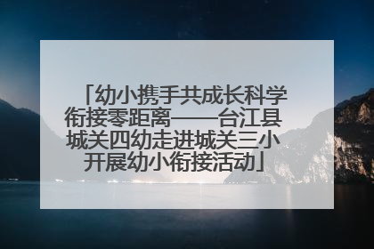 幼小携手共成长科学衔接零距离——台江县城关四幼走进城关三小开展幼小衔接活动