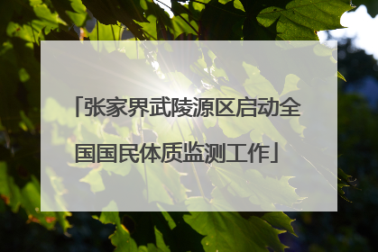 张家界武陵源区启动全国国民体质监测工作