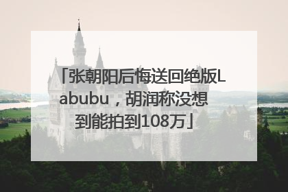 张朝阳后悔送回绝版Labubu，胡润称没想到能拍到108万