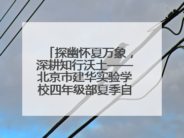 探幽怀夏万象，深耕知行沃土——北京市建华实验学校四年级部夏季自然空间课程纪实