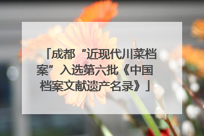 成都“近现代川菜档案”入选第六批《中国档案文献遗产名录》