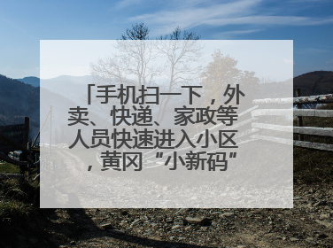 手机扫一下，外卖、快递、家政等人员快速进入小区，黄冈“小新码”化解两头难