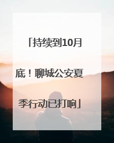 持续到10月底！聊城公安夏季行动已打响
