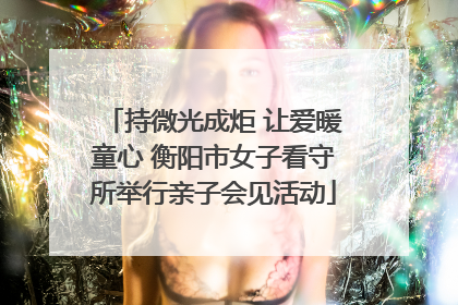 持微光成炬 让爱暖童心 衡阳市女子看守所举行亲子会见活动