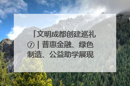 文明成都创建巡礼⑦｜普惠金融、绿色制造、公益助学展现城市文明底色