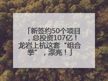 新签约50个项目，总投资107亿！龙岩上杭这套“组合拳”，漂亮！