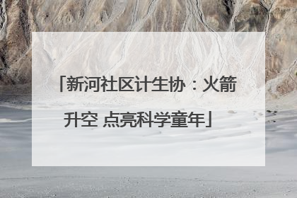 新河社区计生协：火箭升空 点亮科学童年