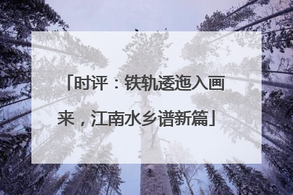 时评：铁轨逶迤入画来，江南水乡谱新篇