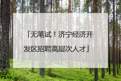 无笔试！济宁经济开发区招聘高层次人才