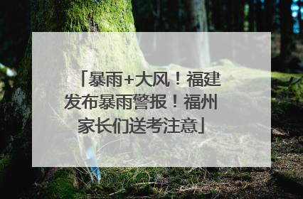 暴雨+大风！福建发布暴雨警报！福州家长们送考注意
