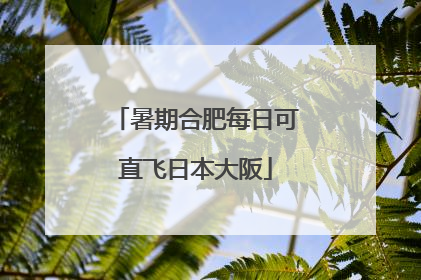 暑期合肥每日可直飞日本大阪