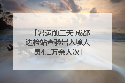 暑运前三天 成都边检站查验出入境人员4.1万余人次