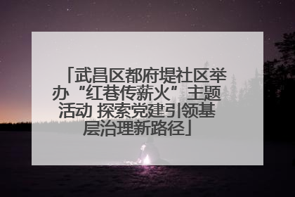 武昌区都府堤社区举办“红巷传薪火”主题活动 探索党建引领基层治理新路径