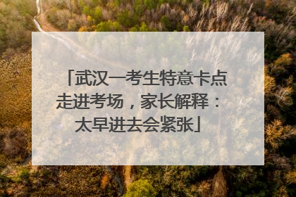 武汉一考生特意卡点走进考场，家长解释：太早进去会紧张