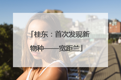 桂东：首次发现新物种——宽距兰