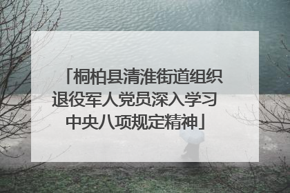 桐柏县清淮街道组织退役军人党员深入学习中央八项规定精神