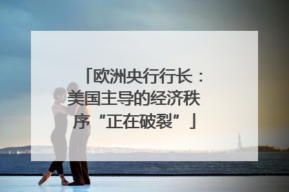 欧洲央行行长：美国主导的经济秩序“正在破裂”