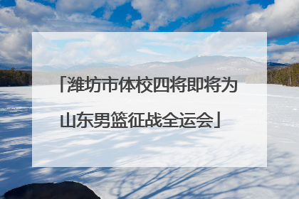 潍坊市体校四将即将为山东男篮征战全运会