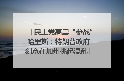 民主党高层“参战” 哈里斯：特朗普政府刻意在加州挑起混乱