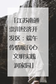 江苏南通崇川经济开发区：端午传情暖民心 文明实践润家园