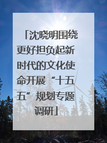 沈晓明围绕更好担负起新时代的文化使命开展“十五五”规划专题调研